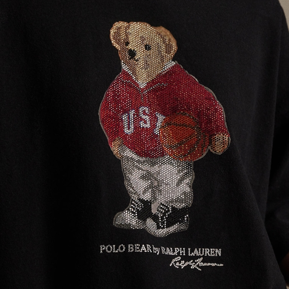 Polo Ralph Lauren Rhinestone Polo Bear T-shirt, Polo Black